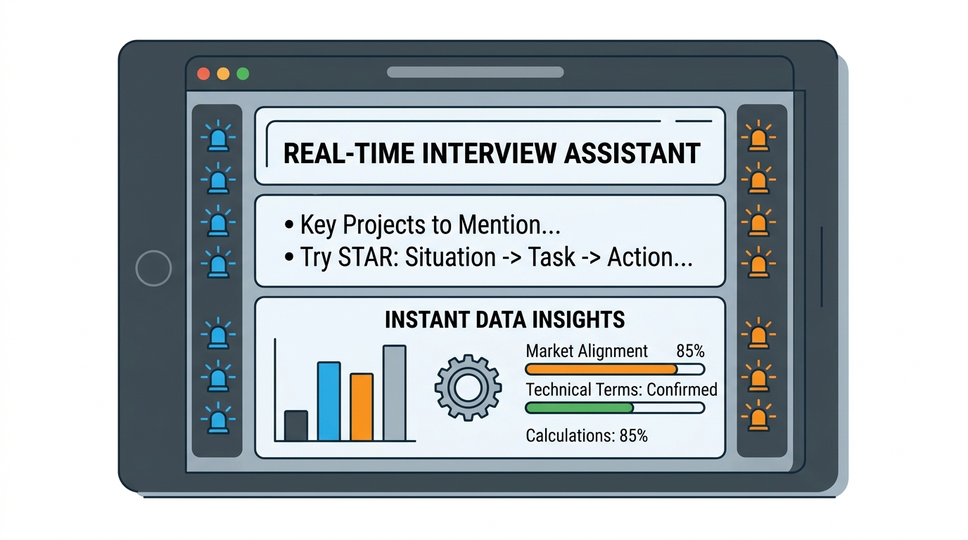 Professional candidate using AI during a remote interview