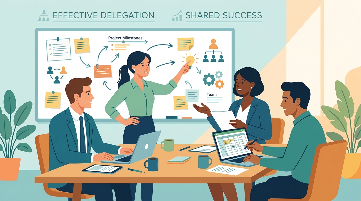 A team member successfully collaborating and delegating tasks
