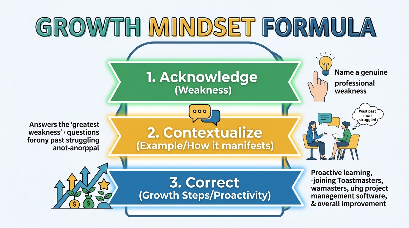 Infographic showing the three parts of a successful answer formula