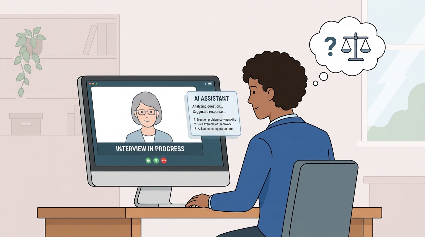 A person feeling stressed while trying to read an AI-generated prompt on their screen