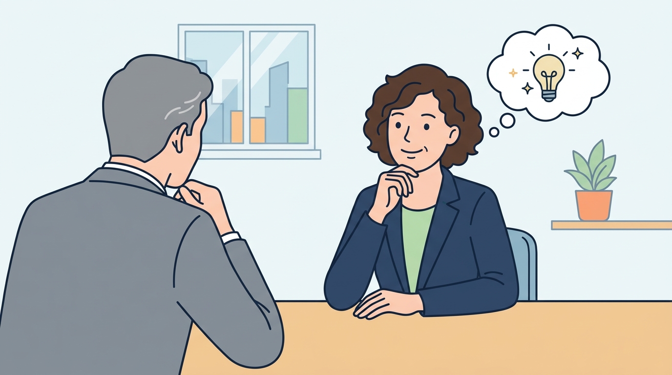 Happy candidate shaking hands after a successful interview
